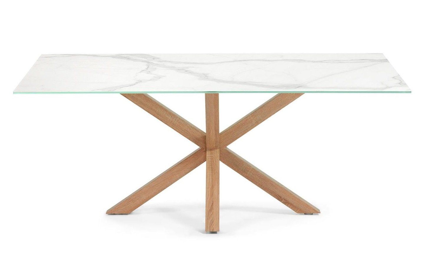 Kave Home ARGO - Tisch rechteckig Feinstein 200 x 100 cm-Weiß, Natur--1
