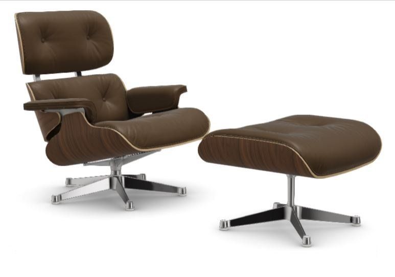 Vitra Lounge Chair & Ottoman - Premium Leder 74 olive - klassische Höhe 84 cm--6