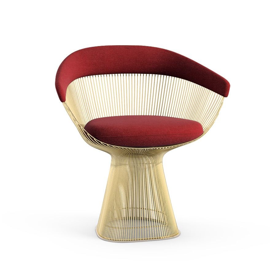 Knoll Platner Arm Chair - Gold - Knoll Velvet, Bayberry--26