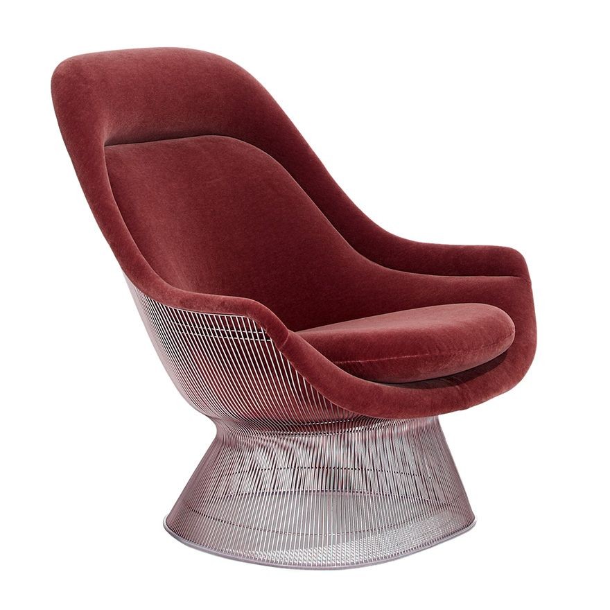 Knoll Platner Easy Chair - Knoll Velvet, Bayberry--3