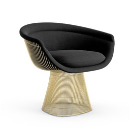 Knoll Platner Lounge Chair - Gold - Knoll Velvet, Ebony--28