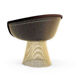 Knoll Platner Lounge Chair - Gold - Knoll Velvet, Espresso--31