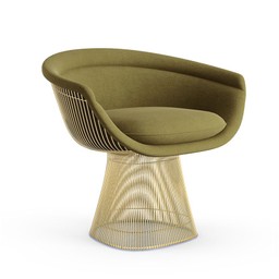 Knoll Platner Lounge Chair - Gold - Knoll Velvet, Moss--34