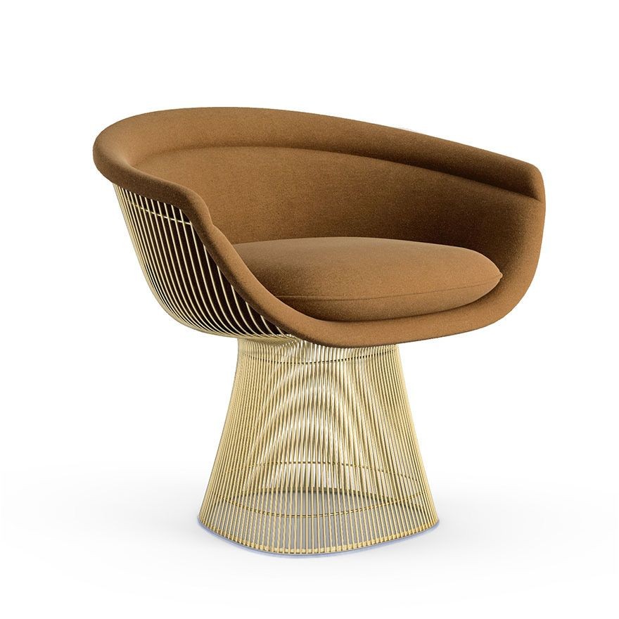Knoll Platner Lounge Chair - Gold - Knoll Velvet, Penny--36
