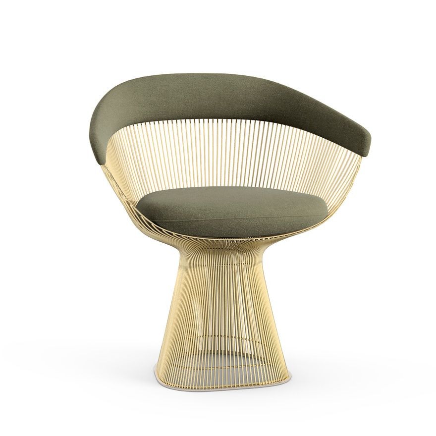 Knoll Platner Arm Chair - Gold - Knoll Velvet, Sage--39