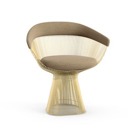 Knoll Platner Arm Chair - Gold - Knoll Velvet, Sandstone--41
