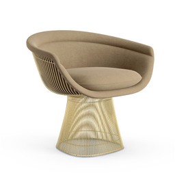 Knoll Platner Lounge Chair - Gold - Knoll Velvet, Sandstone--40