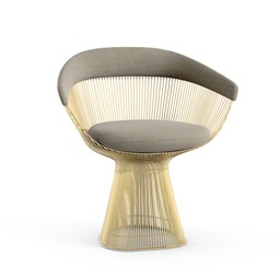Knoll Platner Arm Chair - Gold - Knoll Velvet, Silver--42