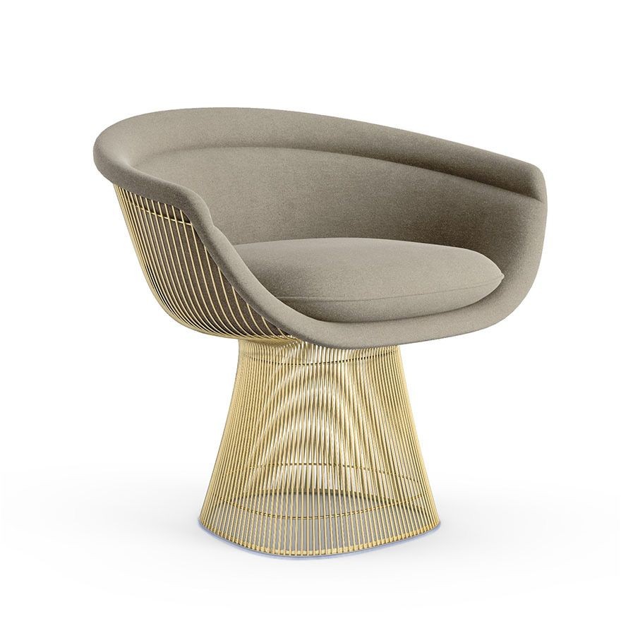 Knoll Platner Lounge Chair - Gold - Knoll Velvet, Silver--43
