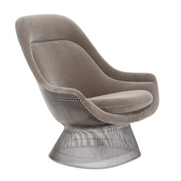 Knoll Platner Easy Chair - Knoll Velvet, Silver--6
