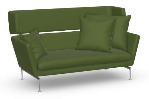 VITRA SUITA 2-SEATER, SPITZKISSEN- MIT KOPFTEIL 09 GRÜN,  POLIERT--10