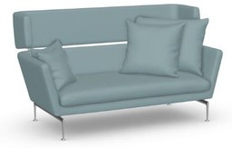 VITRA SUITA 2-SEATER, SPITZKISSEN- MIT KOPFTEIL 51 EISBLAU, POLIERT--11
