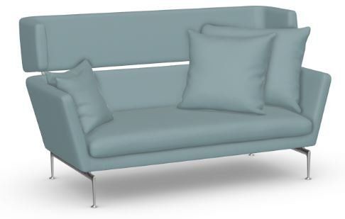 VITRA SUITA 2-SEATER, SPITZKISSEN- MIT KOPFTEIL 51 EISBLAU, POLIERT--11