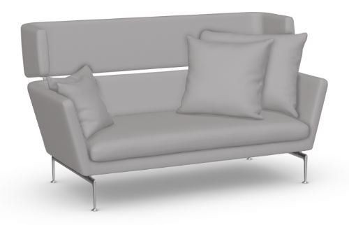 VITRA SUITA 2-SEATER, SPITZKISSEN- MIT KOPFTEIL 13 STONE GREY, POLIERT--8