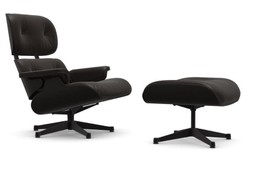 Vitra Lounge Chair & Ottoman Black - Leder Premium F 66 nero--5