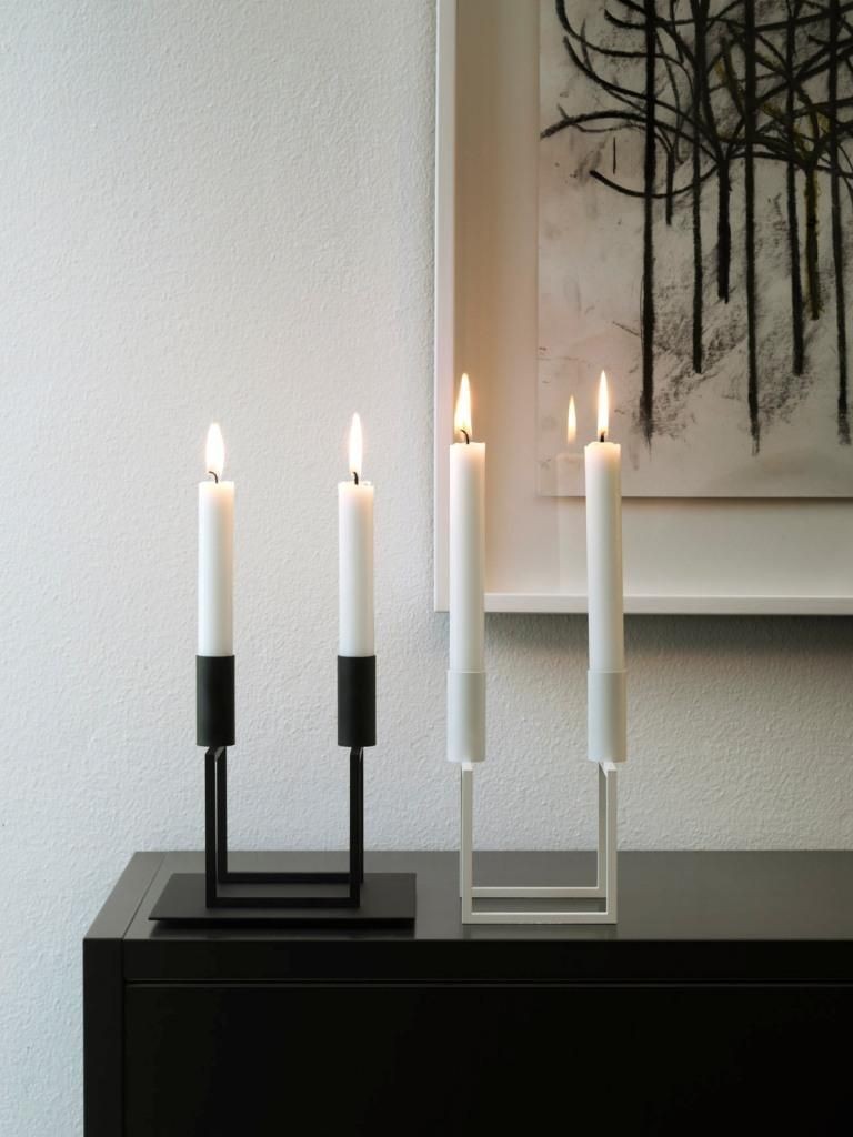 Audo Copenhagen "Line" Kerzenhalter für 2 Stabkerzen, weiß--6