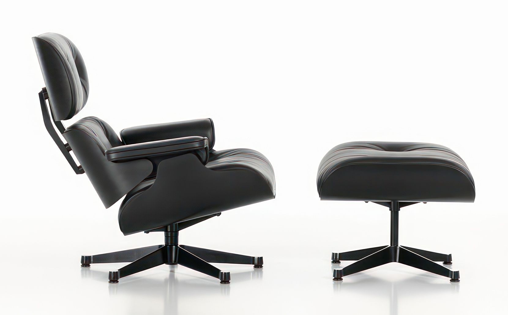 Vitra Lounge Chair & Ottoman Black--6