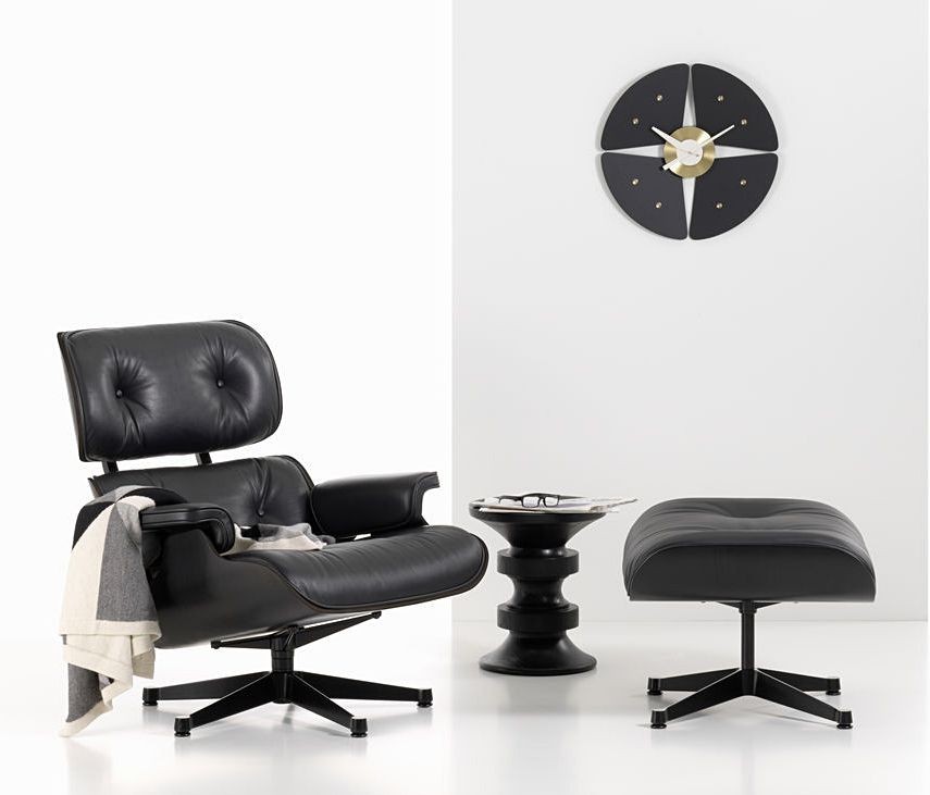 Vitra Lounge Chair & Ottoman Black--8