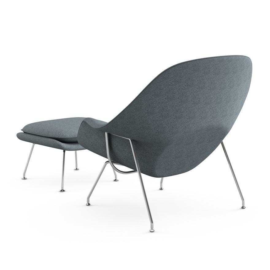 Knoll Womb Chair and Ottoman - Melange, Shoreline--21