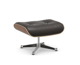 Vitra Lounge Chair Ottoman - 24 Amerikanischer Kirschbaum - Leder natural F 68 chocolate -  03 Aluminium poliert --17