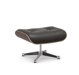 Vitra Lounge Chair Ottoman - 05 Santos Palisander - Leder natural F 68 chocolate -  03 Aluminium poliert--57