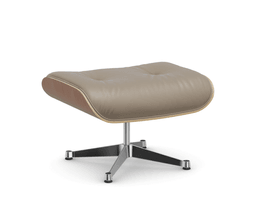 Vitra Lounge Chair Ottoman - 24 Amerikanischer Kirschbaum - Leder natural F 78 dark sand -  03 Aluminium poliert --15
