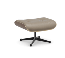 Vitra Lounge Chair Ottoman - 45 Nussbaum schwarz pigmentiert - Leder natural F 78 dark sand -  03/12 Aluminium poliert/tiefschwarz--39