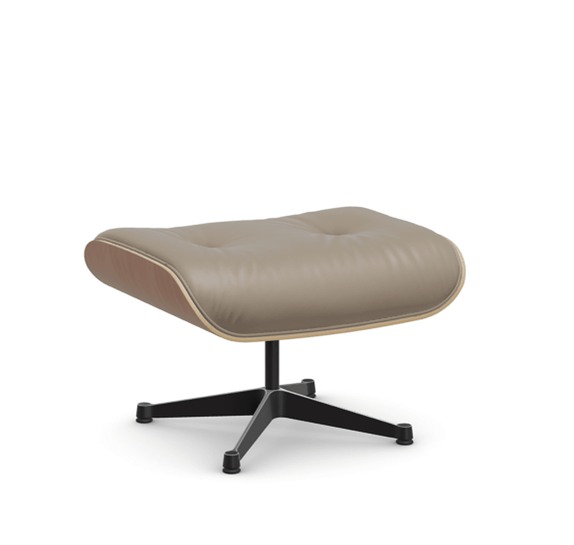 Vitra Lounge Chair Ottoman - 24 Amerikanischer Kirschbaum - Leder natural F 78 dark sand -  03/12 Aluminium poliert/tiefschwarz--19