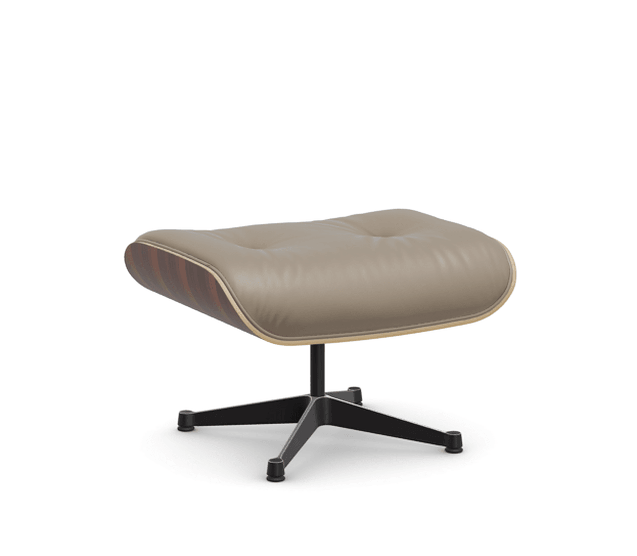 Vitra Lounge Chair Ottoman - 05 Santos Palisander - Leder natural F 78 dark sand -  03/12 Aluminium poliert/tiefschwarz--59