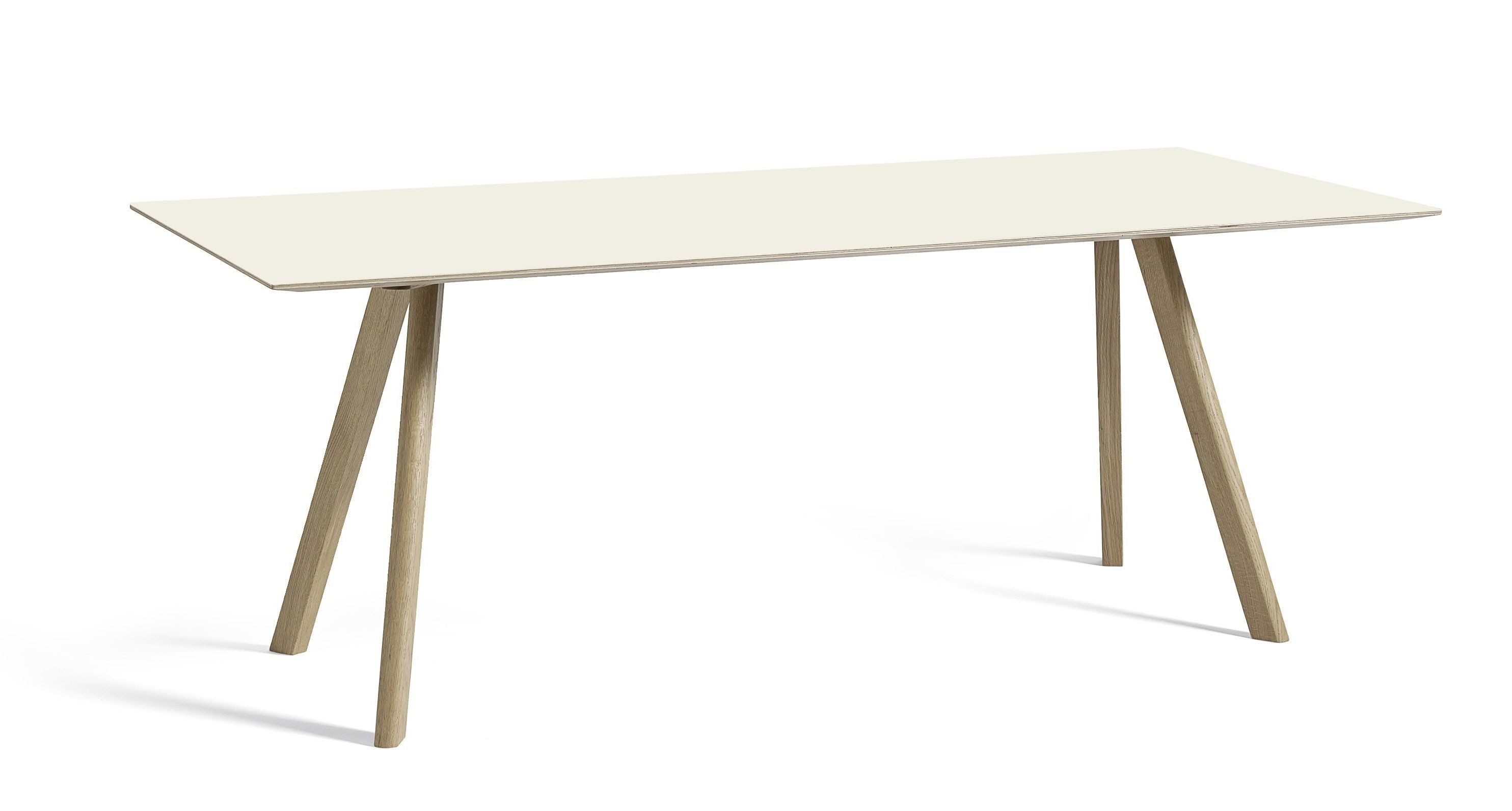 Hay CPH 30 Extendable Table - L200 X W90 X H74 CM - offwhite lino top soaped oakbase--10