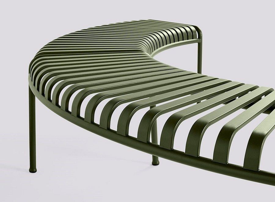HAY PALISSADE PARK BENCH INCL. MIDDLE LEG- OLIVE--7