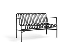 HAY Palissade Dining Bench - Outdoor Bank mit Armlehne - anthracite--1