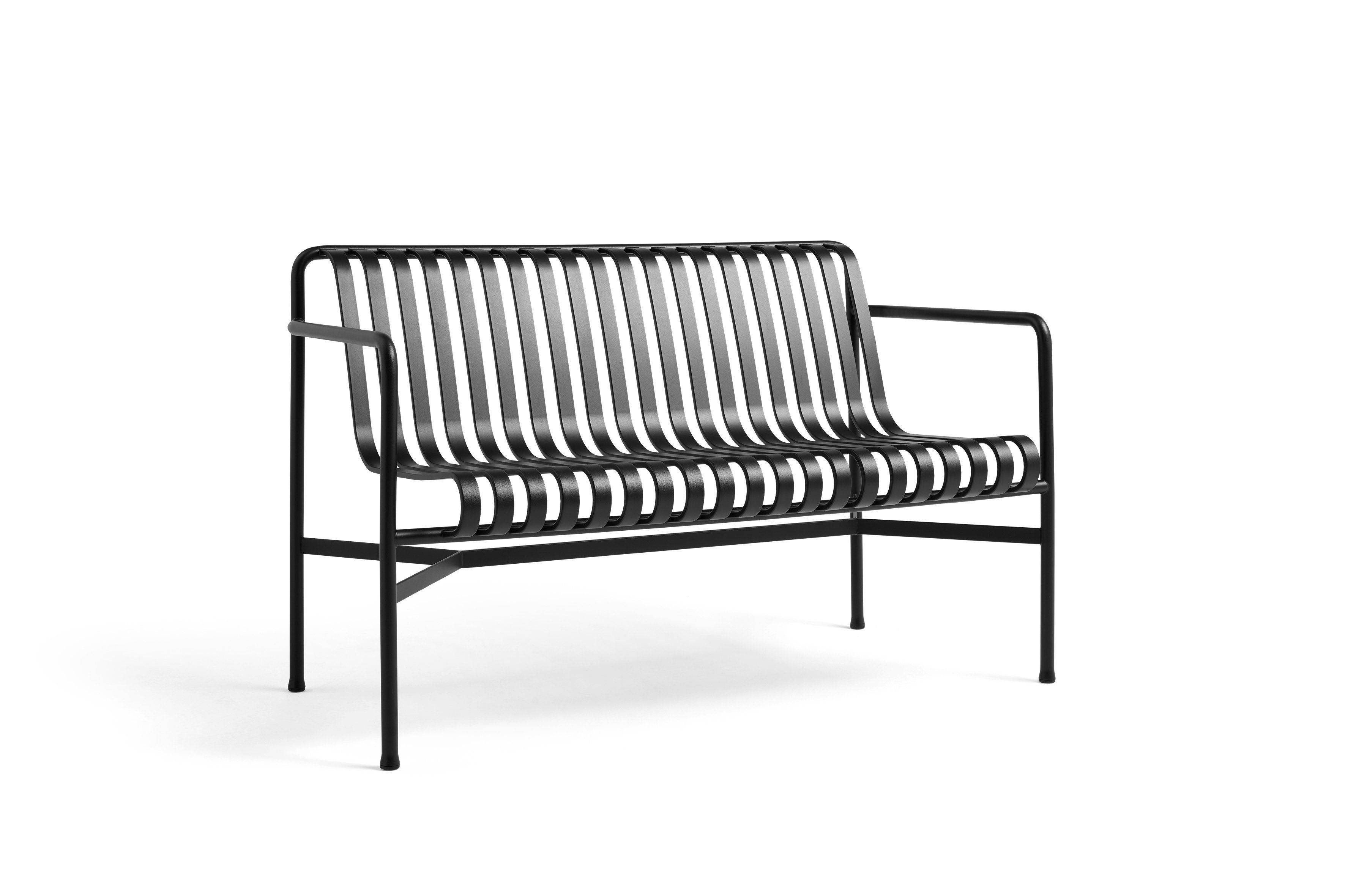 HAY Palissade Dining Bench - Outdoor Bank mit Armlehne - anthracite--1