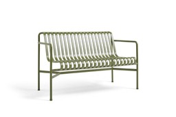 HAY Palissade Dining Bench - Outdoor Bank mit Armlehne - olive--3