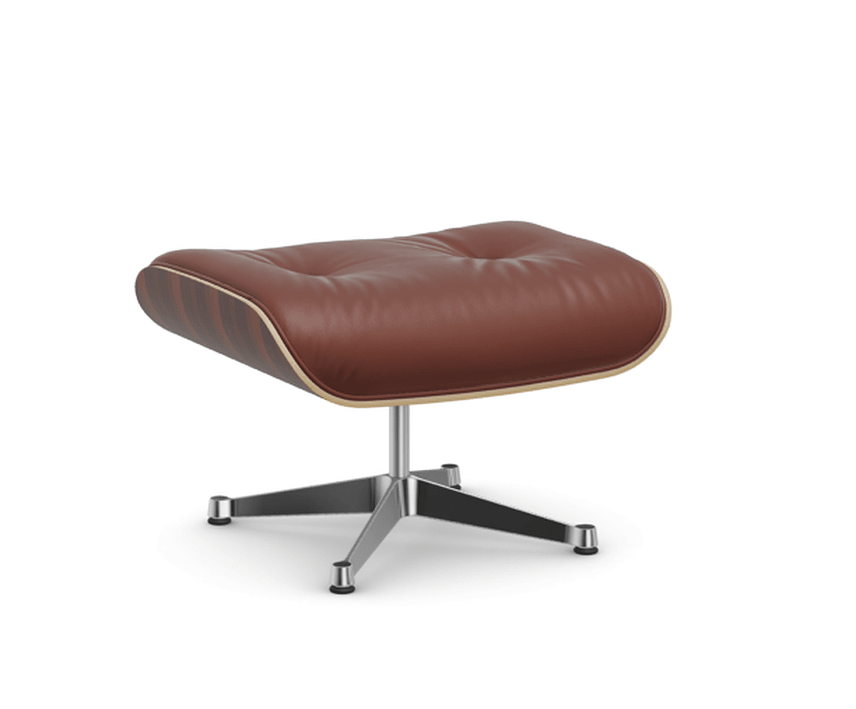 Vitra Lounge Chair Ottoman - 05 Santos Palisander - Leder premium F 93 brandy -  03 Aluminium poliert--44