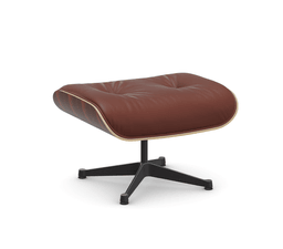 Vitra Lounge Chair Ottoman - 05 Santos Palisander - Leder premium F 93 brandy -  03/12 Aluminium poliert/tiefschwarz--50