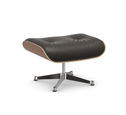 Vitra Lounge Chair Ottoman - 24 Amerikanischer Kirschbaum - Leder premium F 68 chocolate -  03 Aluminium poliert --6