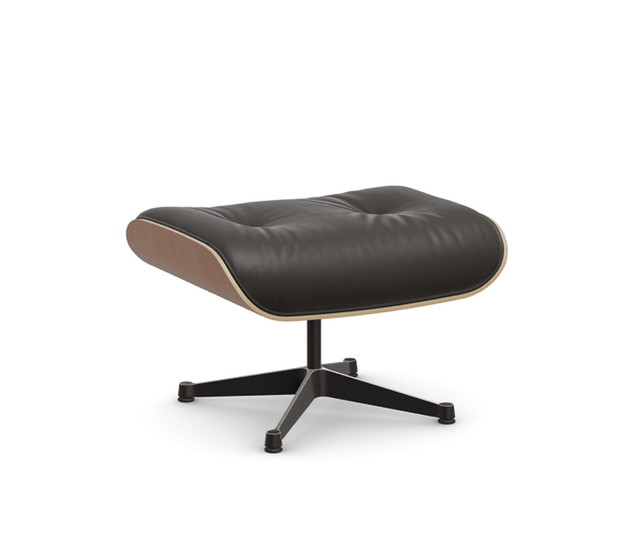 Vitra Lounge Chair Ottoman - 24 Amerikanischer Kirschbaum - Leder premium F 68 chocolate -  03/12 Aluminium poliert/tiefschwarz--13