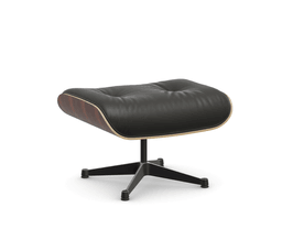 Vitra Lounge Chair Ottoman - 05 Santos Palisander - Leder premium F 66 nero -  03/12 Aluminium poliert/tiefschwarz--54