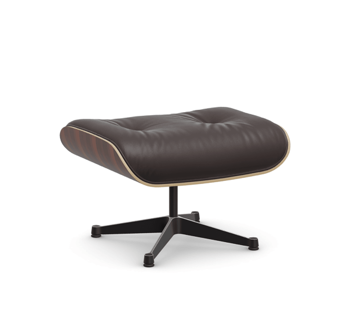 Vitra Lounge Chair Ottoman - 05 Santos Palisander - Leder premium F 87 pflaume -  03/12 Aluminium poliert/tiefschwarz--51