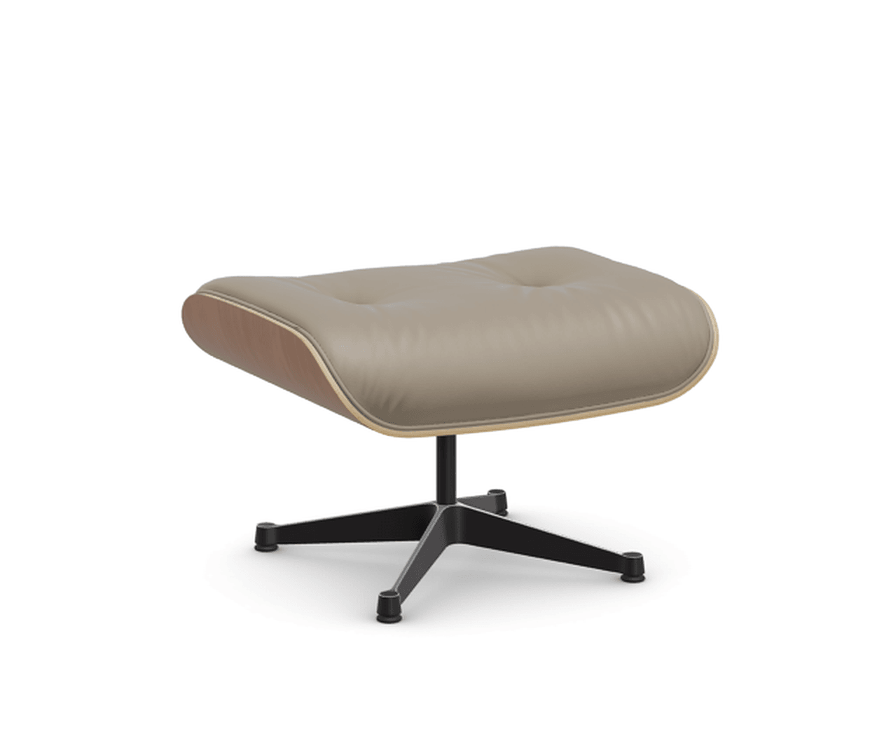 Vitra Lounge Chair Ottoman - 24 Amerikanischer Kirschbaum - Leder premium F 71 sand -  03/12 Aluminium poliert/tiefschwarz--9