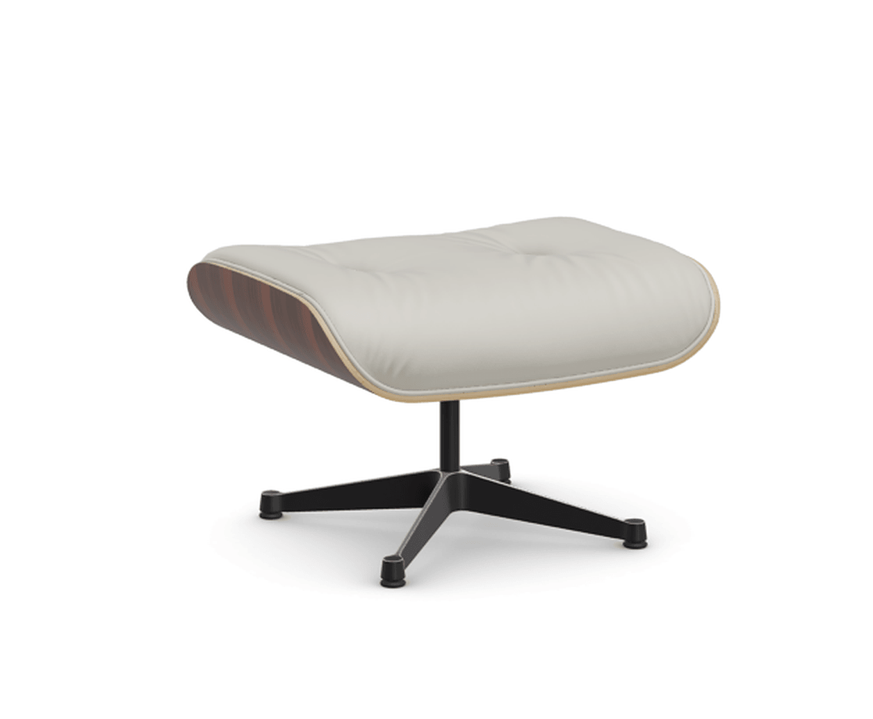 Vitra Lounge Chair Ottoman - 05 Santos Palisander - Leder premium F 72 snow -  03/12 Aluminium poliert/tiefschwarz--49