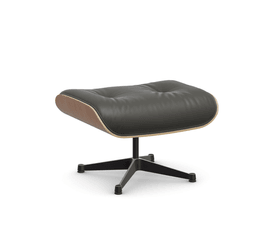 Vitra Lounge Chair Ottoman - 24 Amerikanischer Kirschbaum - Leder premium F 61 umbragrau -  03/12 Aluminium poliert/tiefschwarz--11