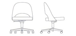 Knoll Saarinen Executive Armless Chair with Swivel Base--20