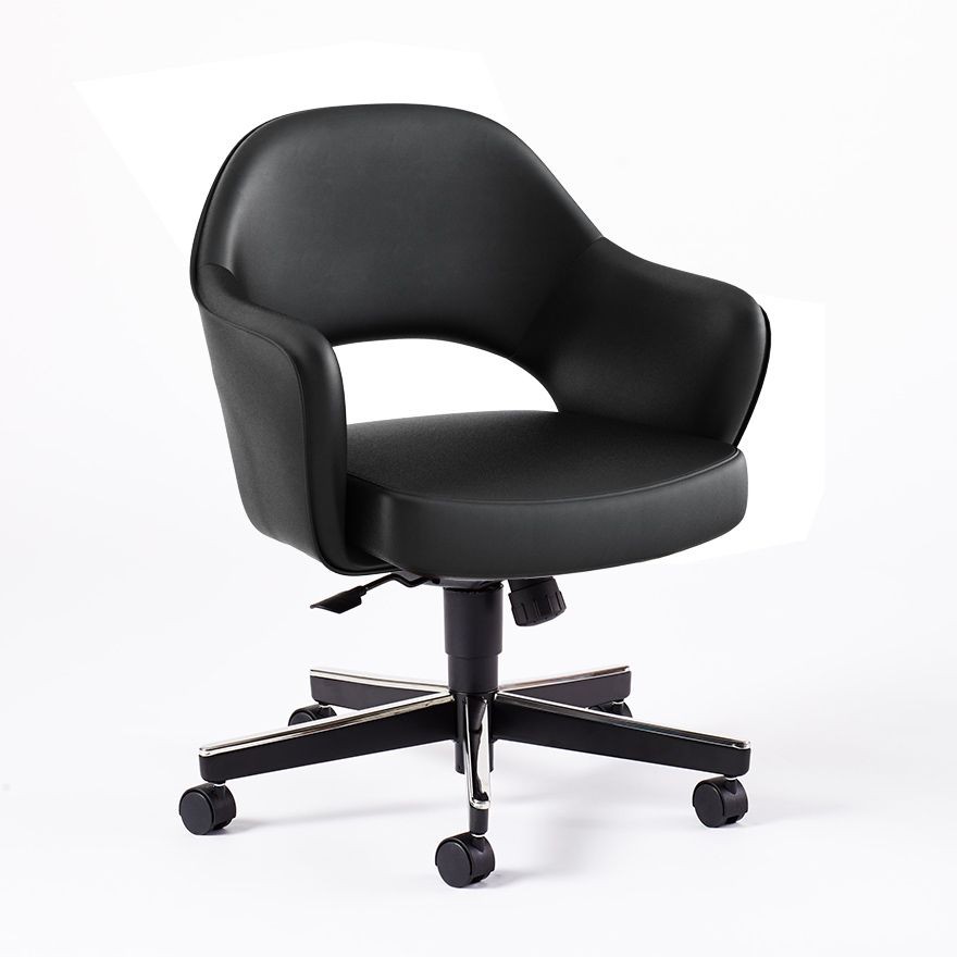 Knoll Saarinen Executive Arm Chair with Swivel Base - Sabrina, Black--4