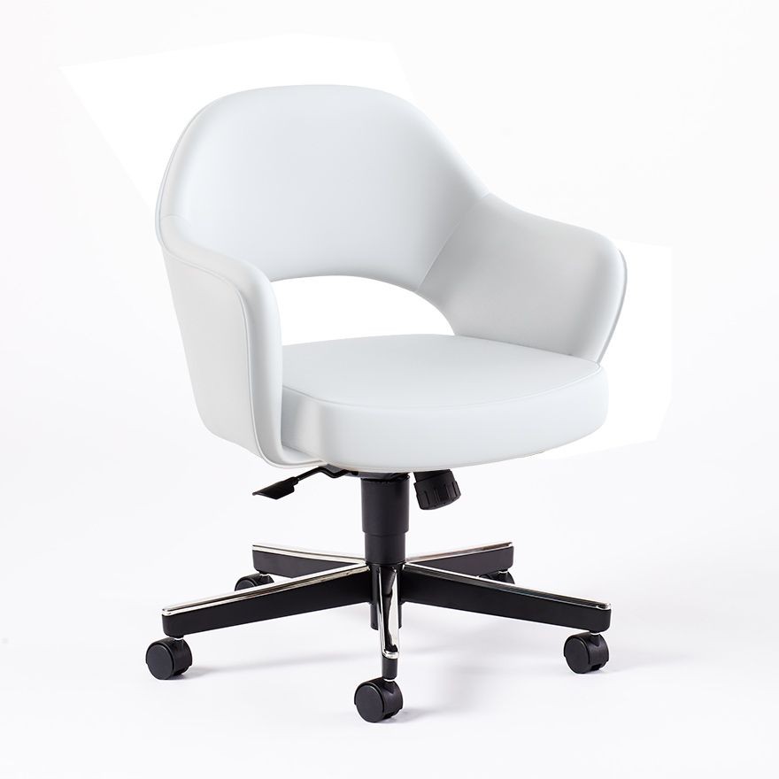 Knoll Saarinen Executive Arm Chair with Swivel Base - Sabrina, White--7