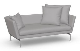 VITRA SUITA 2-SEATER, SPITZKISSEN- 13 STONE GREY UNTERGESTELL POLIERT --0