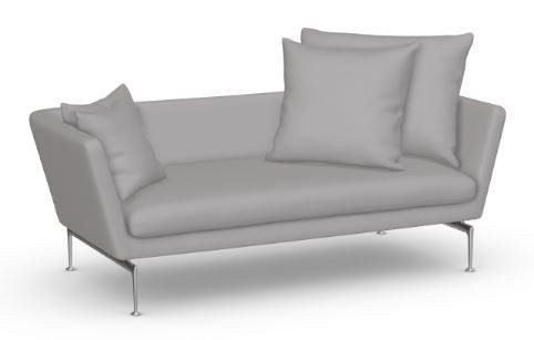 VITRA SUITA 2-SEATER, SPITZKISSEN- 13 STONE GREY UNTERGESTELL POLIERT --0