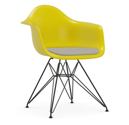 Vitra DAR Eames Plastic Armchair - 26 sunlight - Sitzpolster "Hopsak" 79 warmgrey/elfenbein--15