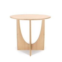 Ethnicraft Oak Geometric Side Table--0